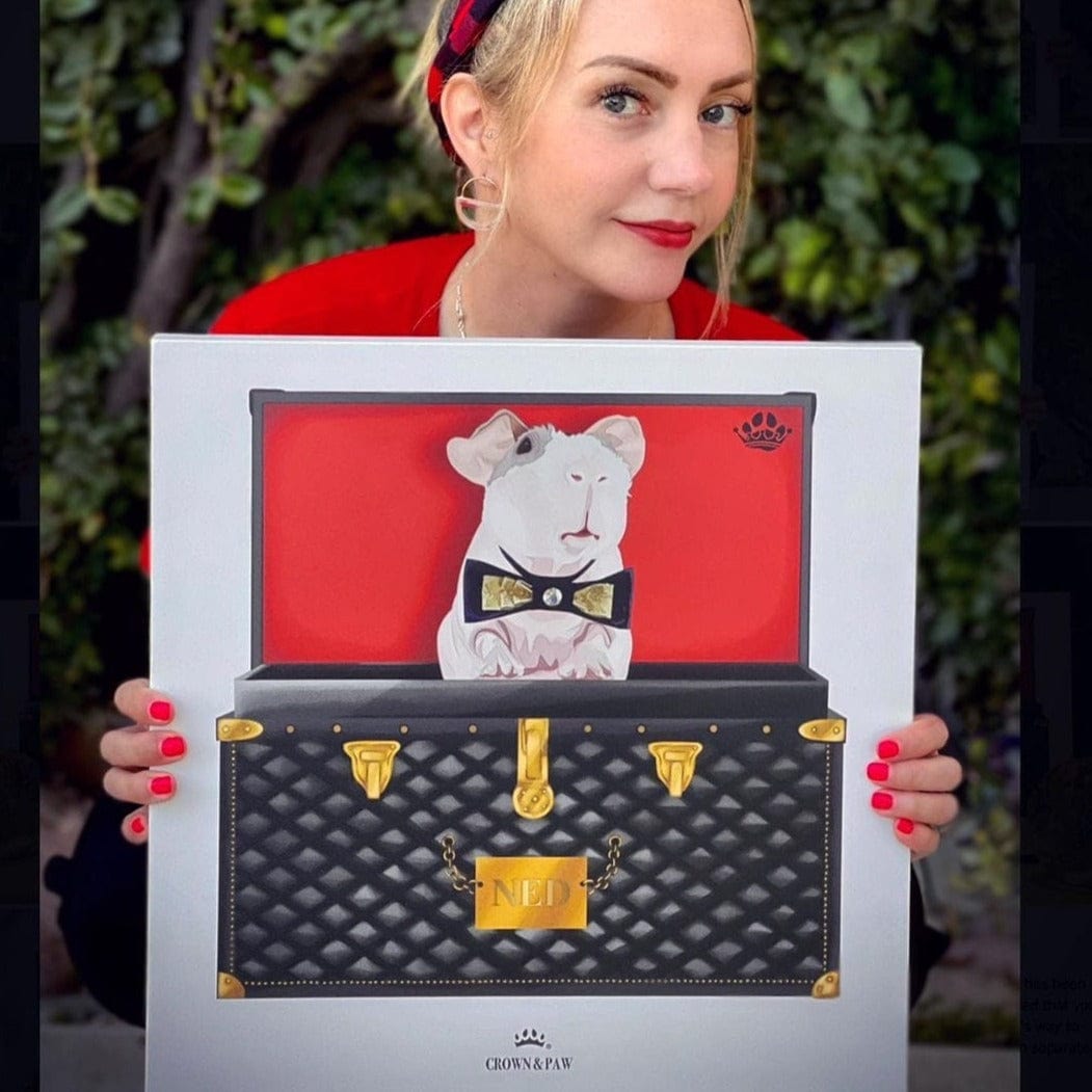 Black and Gold Luxury Trunk Pet Portrait